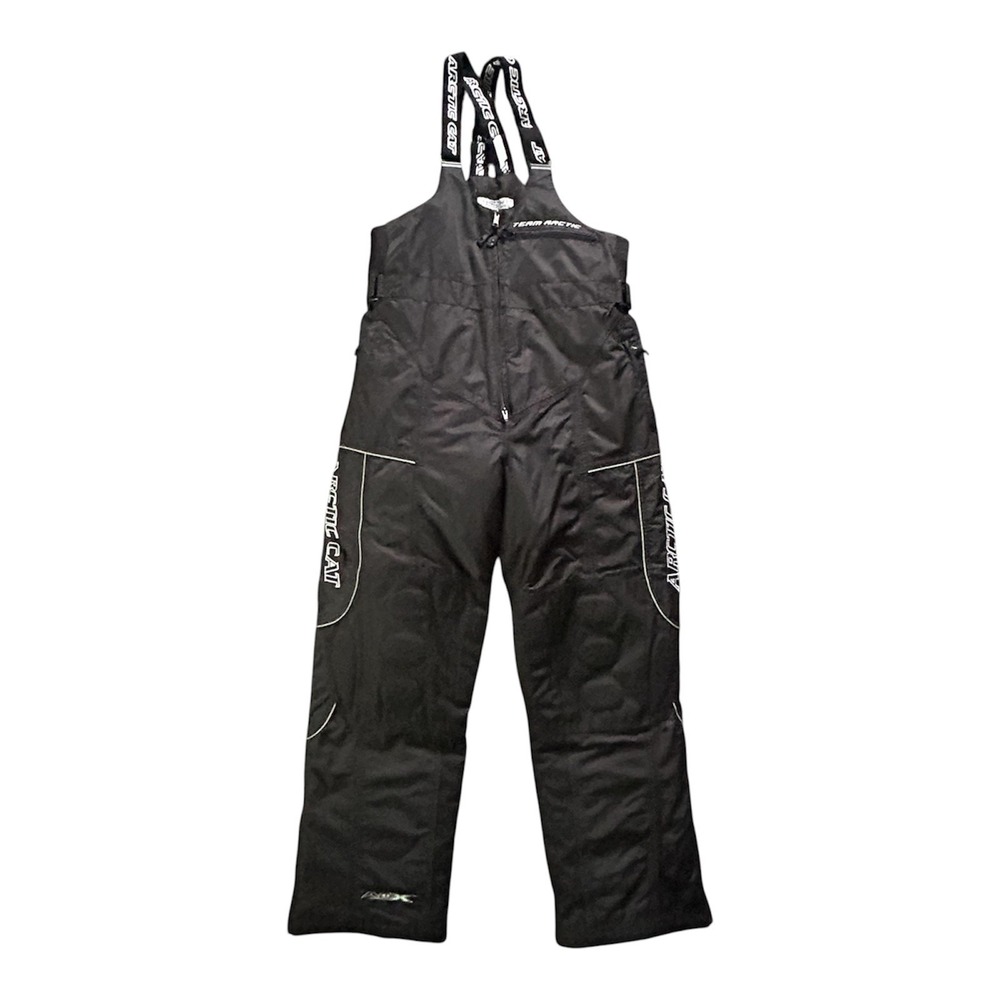 Arctic Cat Bib Overalls Mens Large Black Arcticwear Insulated Ski Snow Pants